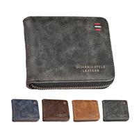 LaresDay Portefeuille en cuir pour homme - Format paysage - Avec rabat - Protection RFID et 6 compartiments pour cartes - Dimensions : 12 x 9,5 x 2,5 cm, Noir 01., L, Classique