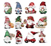 Larfraecy 24Pcs Ornement de Noël en Bois, Drôle de GNOME Ornement de Noël à Suspendre Décoration de Sapin de Noël pour Le Père Noël Cadeau Pendentif de Noël pour décoration de Maison (GNOME)