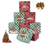 Larfraecy BoîTe D'Emballage De Bonbons De NoëL 24pcs Kraft Paper Food Baking Boxes Transparent Open Window Biscuit Boxes Chocolate Boxes Creative Baking Cake Boxes Party Favour 10 * 10 * 6.3cm