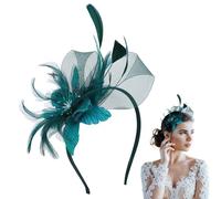 Larfraecy Bonnet Exquis Coiffe De MariéE RéTro éLéGantes Beauty Fascinator Cheveux Clip Chapeau Plume FêTe De Thé,Mariage,Cocktail Prom,Tea Party Halloween Party Pour Fille Et Femmes (Vert)
