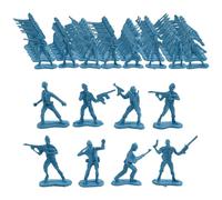 Larfraecy Ensemble de Jeu Militaire de 100Pcs Soldat Militaire Jouet Soldats en Plastique Figurines Militaires et Accessoires d'Équipement d'Arme pour Combat Militaires Petits Soldats (Bleu)