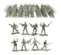 Larfraecy Ensemble de Jeu Militaire de 100Pcs Soldat Militaire Jouet Soldats en Plastique Figurines Militaires et Accessoires d'Équipement d'Arme pour Combat Militaires Petits Soldats (Vert)