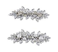 Larfraecy Fleur Pinces à cheveux en cristal 2pcs Barrettes élégantes pour femmes filles,Bijoux de cheveux mariage,épingles à cheveux strass,Bijoux de cheveux pour les femmes,mariage,fête,cadeau