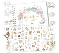 Larfraecy Livre de souvenirs pour bébé, album photo, scrapbooking, journal de première année avec autocollants, cadeau personnalisé pour fête prénatale, cadeaux pour nouveau-nés, bébés, cadeaux pour