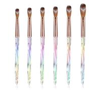 Larfraecy Lot de 6 pinceaux à ongles professionnels en acrylique pour poudre acrylique, extensions d'ongles, pinceaux en gel de construction pour sculpture 3D, pinceau acrylique cristal, pinceaux