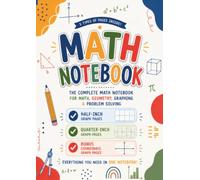 Large 1/2 & 1/4 Inch Grid Paper Notebook: 120-Page A4 Math Workbook for Kids | Geometry, Algebra, Graphing, Homeschool & Primary School | Quad Ruled and Coordinate Planes Pages