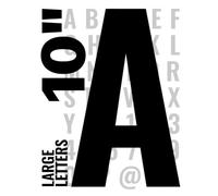 Large 10" Black Letters on White Background - 50 Piece Letter & Number Book for Signs, Alphabet for Store Advertising, School & Party Decor