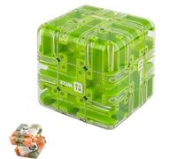 Large 3D Labyrinth Cube Puzzle, 3D Magic Cube Maze Ball Puzzle, Engaging Brain Teaser Toy, Marble Magic 3x3 Challenge Mazes Ball, A Perfect Educational Game Gift (Green)