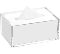Large Acrylic Rectangular Napkin Holder For Home And Car Use Stylish Tissue Storage Box(Bianco)