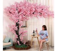 Large Artificial Pink Cherry Blossom Trees, Realistic Tree, Fake Sakura Flower Perfect for Wedding Party Decoration, 2 x 1.6 m
