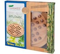 Large Bamboo Solitaire with Wooden Marbles