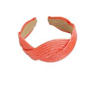 Large bande de cheveux tressée couleur unie en Europe et aux États-Unis nouvelle personnalité tressée pression cheveux accessoires cheveux femme (orange)