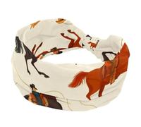 Large bandeau élastique antidérapant pour femme, style cow-boys avec chevaux, rodéo, pour entraînement, gym, course, fitness, sport
