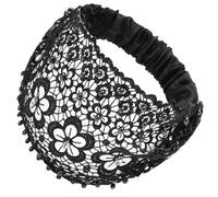Large bandeau en dentelle, bandeaux en dentelle pour femmes - Couvre-chef élastique creux en dentelle florale et perle | Écharpe à cheveux pour femmes et filles, bandana bohème pour le yoga, l'entraîn