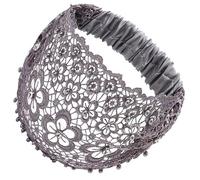 Large bandeau en dentelle - Larges bandeaux élastiques en dentelle de perles florales - Écharpe de cheveux pour femmes filles, Bandana Boho pour le yoga, l’entraînement, la course à pied