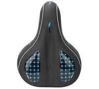 Large Bike Saddle, Mountain Bicycle Seat with Ergonomic Cushion and High Elastic Shock Absorbers, Soft PU Silicone Comfortable Cycling Saddle for Men Women, 28 x 21 cm (sans Trou (modèle Solide)