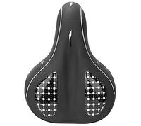 Large Bike Saddle, Mountain Bicycle Seat with Ergonomic Cushion and High Elastic Shock Absorbers, Soft PU Silicone Comfortable Cycling Saddle for Men Women, 28 x 21 cm (sans Trou (modèle Solide)