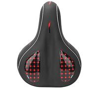 Large Bike Saddle, Mountain Bicycle Seat with Ergonomic Cushion and High Elastic Shock Absorbers, Soft PU Silicone Comfortable Cycling Saddle for Men Women, 28 x 21 cm (sans Trou (modèle Solide)