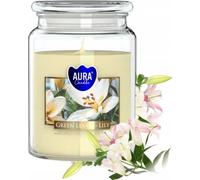 LARGE Bougie parfumée en pot BISPOL Aura 100H GREEN LEAF - LILY