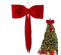 Large Bow, Tree Topper, Rustic Velvet Farmhouse Decor, Big Bow for Christmas Tree, Holiday Party Decoration Ornament for Indoor Outdoor Party Wedding Birthday Baby Shower Room Wall Decor
