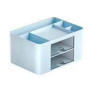 Large Capacity Desktop Organiser Storage Box With 2 Drawers And 5 Compartments Art Supply For Office Desk Space Saving Desk