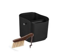 large capacity, Espresso Knock Box 1,2 L (15 tasses) avec brosse de nettoyage et barre de frappe amovible,knock box(Black Set)
