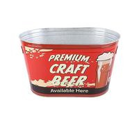 Large Capacity Oval Beer Bucket, Iron Champagne Ice Bucket with Side Handle Tailgating, Party Drink Cooler for Wine Soda Beer (Cold style) (Ice-Cold-BEER) (BEER) (COLD BEER HERE) (PREMIUM CRAFT BEER)