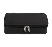 Large Capacity Pencil Case | 72 Pencil Storage & Double Compartments | PU Leather Organizer for School/Office/Travel | Elastic Mesh Pocket for Easy Access (Black)