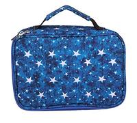 Large Capacity Pencil Case Holder Pouch Multifunctional Organizer for Students Artists School Office Blue Green Red 72 Hole Multi Layer Zipper Bag (（blue five-pointed star))