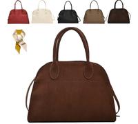 Large Capacity Suede Tote Bags,Women's Suede Purse Vintage Top Handle Bag,Casual Leather Shoulder Bag with Adjustable Strap (Brown)