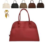 Large Capacity Suede Tote Bags,Women's Suede Purse Vintage Top Handle Bag,Casual Leather Shoulder Bag with Adjustable Strap (Red)