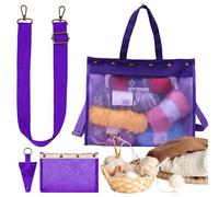 Large Capacity Transparent Clear Yarn Mesh Pouch,Storage Bags for Crocheting Project - for Outdoor School Girlfriend Wife Friend Sister Daughter