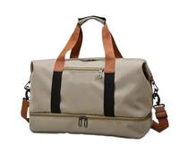 Large Capacity Travel Gym Bag Short-Distance Luggage Portable Fitness Bags Shoulder Crossbody Handbags Men's Sports Waterproof(Khaki)