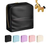 Large Capacity Travel Makeup Bag for Women, Waterproof PU Leather Cosmetic Organizer with Compartments, Standing Toiletry Bag with Handle for Daily Storage and Weekend Getaway (Black)