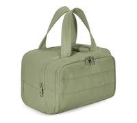 Large Capacity Wide-Open Travel Cosmetic Bag, 4-in-1 Puffy Multi-Functional Humidity Travel Cosmetic Bag, Waterproof Portable Pouch Open Flat Toiletry Bags for Women (Green)