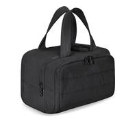 Large Capacity Wide-Open Travel Cosmetic Bag, 4-in-1 Puffy Multi-Functional Humidity Travel Cosmetic Bag, Waterproof Portable Pouch Open Flat Toiletry Bags for Women (Black)