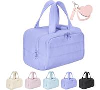 Large Capacity Wide-Open Travel Cosmetic Bag,Hanging Makeup Bag Travel Cosmetic Bag (Purple)