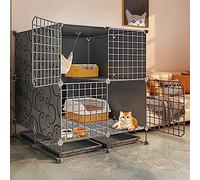 Large Cat Cage, Pet Houses for Cats, DIY Assembled Pet Cage with Accessories, Indoor Cat House That Can Place A Toilet,(75 * 75 * 82cm)