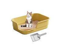Large Cat Litter Box,Semi-Enclosed Easy Clean With Scoop,High Sided Litter Box For Cats - For Odor Control Cleaning Kitten Senior Pet Dorm Apartment Household Hotel Farmhouse Balcony