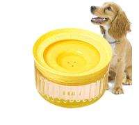 Large Cat Water Bowls, 1800ml Spill Proof Water Bowl Dispenser, Detachable Waterer, Sturdy Slow Drinking Feeder Container for Dogs and Cats, 19x19x11 cm, PVC, Yellow and Green