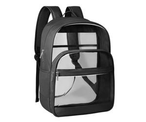 Large Clear Backpack - Adjustable PVC Waterproof with Padded Straps