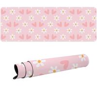 Large Colourful Gaming Mouse Pad XL 31.5 x 11.8 Inches Waterproof Mouse Desk Mat Non-Slip Rubber Base Computer Mat for PC,Laptop,Mouse,Pink Blossoming