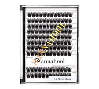 Large coque, D-Curl épaisseur 0,07 mm, mélange de 8-10-12-14 mm/10-12-14-16 mm/12-14-16 mm/14-16 mm/14-16 mm/10-12-14 mm de large, extensions de cils individuels en grappe (mixtes