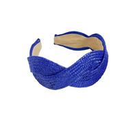 Large couleur unie tendance herbe tressée bandeaux de cheveux en Europe et aux États-Unis nouvelle personnalité tressé pression cheveux accessoires cheveux femme (bleu)