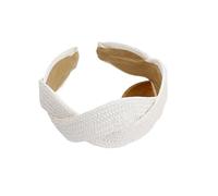 Large couleur unie tendance herbe tressée bandeaux de cheveux en Europe et aux États-Unis nouvelle personnalité tressé pression cheveux accessoires cheveux femme (beige)