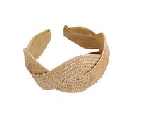 Large couleur unie tendance herbe tressée bandeaux en Europe et aux États-Unis nouvelle personnalité tressé pression cheveux accessoires cheveux femme (jaune)