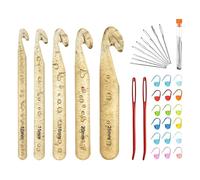 Large Crochet Hook Set - 34pcs Crochet Needles for Yarn | Yarn Knitting Tools | Transparent Crystal Crochets Tools Set | Multifunctional Craft Supplies | Knitting Supplies for Crocheting Sweater