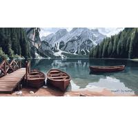 Large Diamond Painting Adulte, Côtier Peinture Diamant Adulte pour Décoration Murale Maison 50x100 cm, 5D Broderie Diamant Painting Kit Complet Adultes Grand Bateau DIY Loisirs Créatifs Adultes c-664
