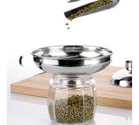 Large entonnoir à large ouverture en acier inoxydable pour l'huile, entonnoir polyvalent à large diamètre pour la purée de fruits, les sauces, le remplissage de vinaigrette de salade L,S,Ensemble deux