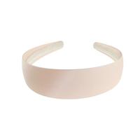 Large et plat très solide 4 cm uni simple vierge satin bricolage chapellerie grand bibi long épais accessoires cheveux bandeau artisanat Alice Band femme (rose pâle)